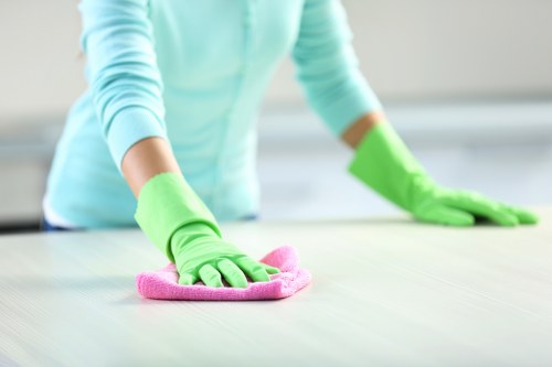 Professional end of tenancy cleaning team preparing a rental property for handover
