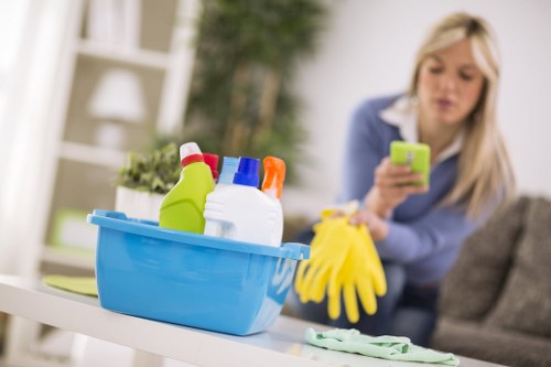 Risk assessment being carried out before cleaning work begins